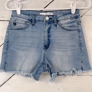 KanCan Raw Hem Denim Shorts Size M